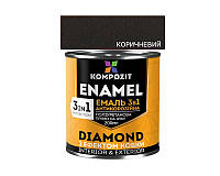 Емаль-ґрунт поліуретанова KOMPOZIT "3 в 1 DIAMOND" антикорозійна коричнева 0,2 л
