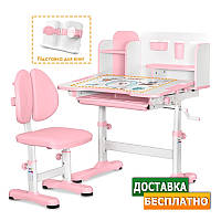 Детский растущий столик и стул для девочки в детскую комнату | Evo-Kids BD-28 Panda PN