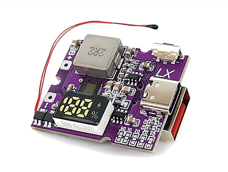 Модуль швидкої зарядки QC4+PD3.0, 22.5Вт, 5А, QC4+/QC4/QC3.0/QC2.0, Type-C + USB-A c дисплеєм, фото 1