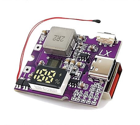 Модуль швидкої зарядки QC4+PD3.0, 22.5Вт, 5А, QC4+/QC4/QC3.0/QC2.0, Type-C + USB-A c дисплеєм, фото 2