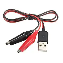 USB-тато із затискачами "крокодил" 60 см тестовий дріт чорний, червоний, фото 6