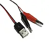 USB-тато із затискачами "крокодил" 60 см тестовий дріт чорний, червоний, фото 6