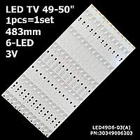 LED подсветка TV Kivi 49-50" LED49D6-03(A) Supra: STV-LC50ST900FL TCL: F50S3803 Telefunken: TF-LED50S13T2 1шт.