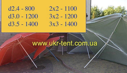 Торгова парасолька 3х2 3х3 д2.4м д3м д 3.5м Срібло., фото 1