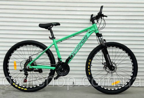 Велосипед гірський алюмінієвий TopRider-670 колеса 26", рама 17", аква + крила у подарунок