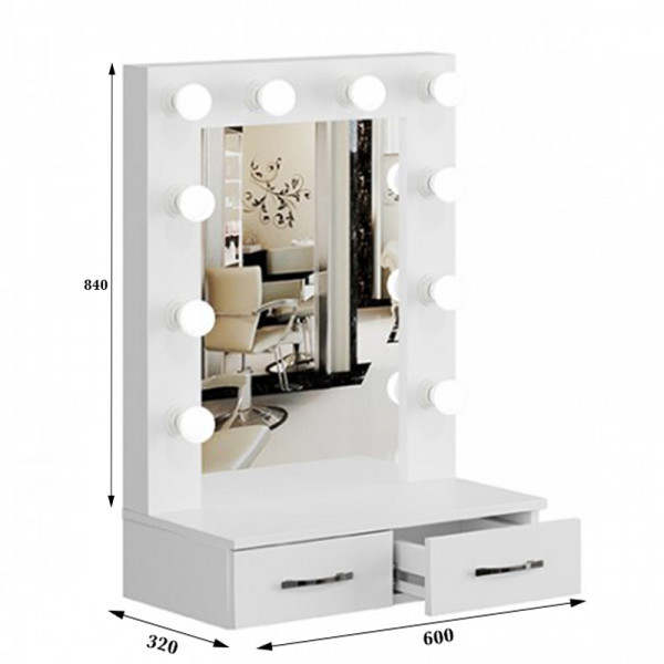 Дзеркало візажиста з висувними ящиками U4