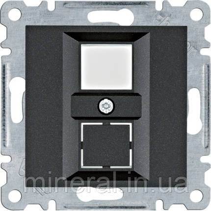 Панель подвійна для RJ12/RJ45 Lumina, чорна, Hager, (WL2323), фото 1