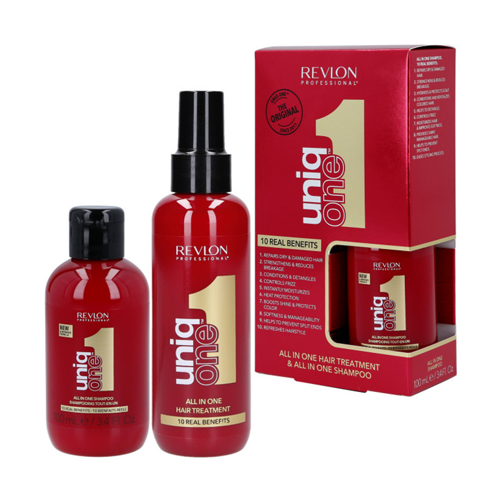 Набір для догляду за волоссям Revlon Professional Uniq One All In One (sh/230 мл + spray/150 мл), фото 1