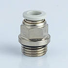 Фітинг пневматичний APC 08-G02, сірий прямий під шланг D8, різьблення G1/4" BSP