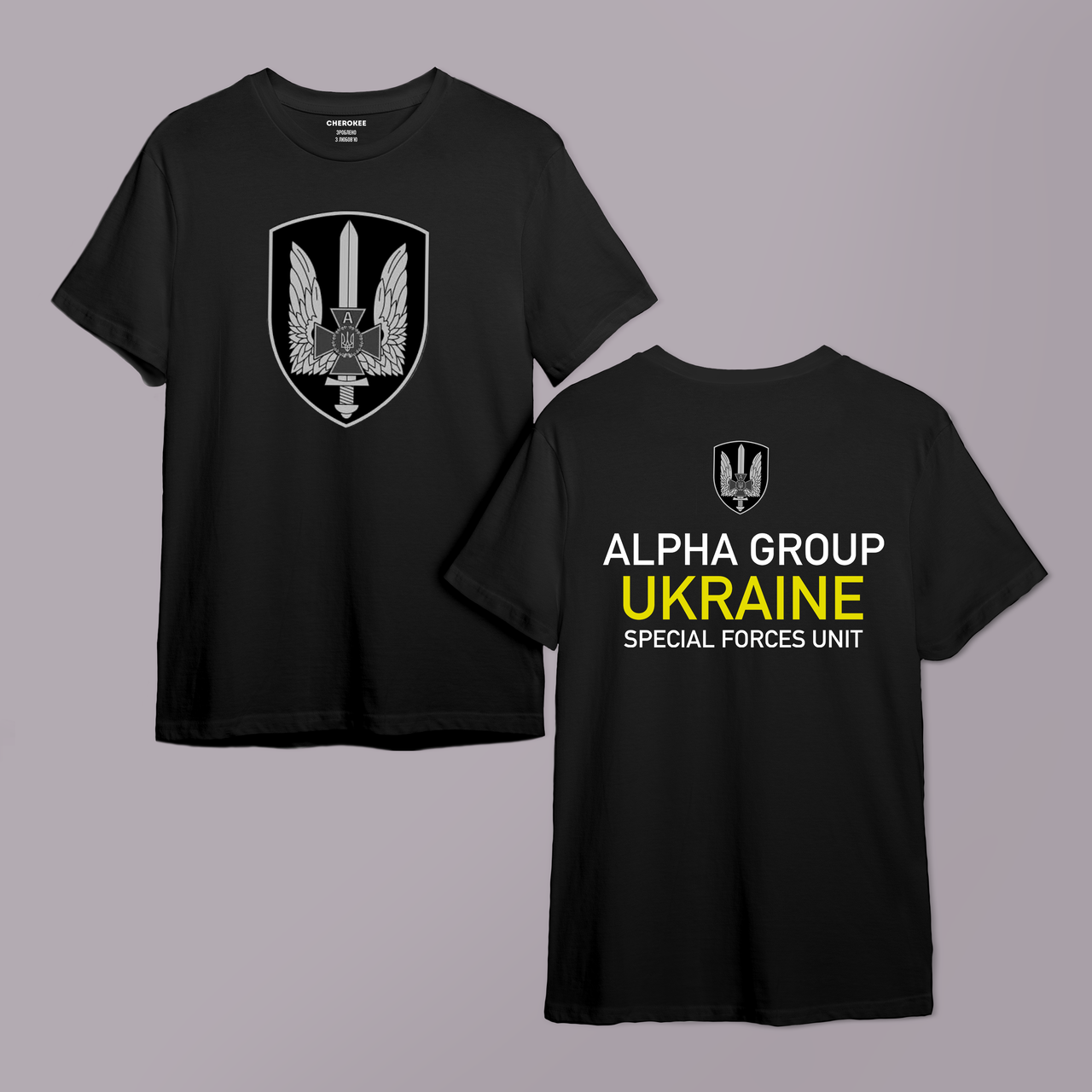 Футболка жіноча чорна М ALPHA GROUP UKRAINE SPECIAL FORCES UNIT" двухстороння-762