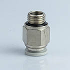 Фітинг пневматичний APC 10-G02, сірий прямий під шланг D10, різьблення G1/4" BSP