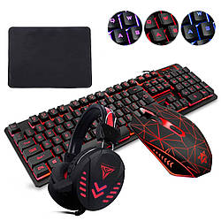 Ігровий дротовий набір 4 в 1 клавіатура + навушники + мишка + килимок KIT GAMER K59 (8849)