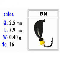 Мормышка Bravo Fishing 2025-BN-Y Рижский банан с ушком крашеная 2,5 мм 0,40 гр. BN-Y кошачий глаз