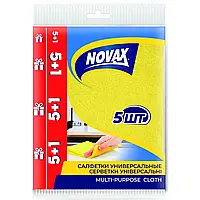 Серветки для прибирання Novax, 5+1 шт., універсальні, віскозні