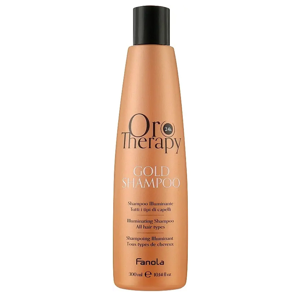 Шампунь зволожуючий з мікрочастинками золота Fanola Oro Therapy 300 мл, фото 1