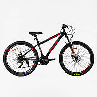 Спортивний велосипед Corso "TORNADO" 27,5" рама 15,5" сталевий, Shimano 21 швидкість, зібраний на 75%