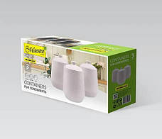 Набір із 3-х керамічних баночок Maestro MR-20002-03CS ємності для сипучих продуктів Білі, фото 5