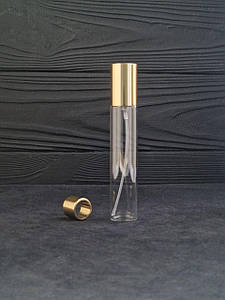 Парфумерний флакон 20 мл під завальцювання "Janet" з розпилювачем і золотистою кришкою