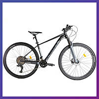 Велосипед горный одноподвесный на алюминиевой раме Crosser MT-036 29/17 2*12 L-TWOO+Shimano Черный