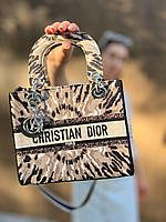 Женская сумка Dior Lady D-Lite Диор маленькая сумка шоппер на плечо красивая, легкая, текстильная сумка