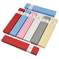 Коробочка прямоугольная картонная с надписью под браслет размер 21/4,5/2 см 12 штук в упаковке микс цветов