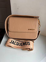 Женская сумка из эко-кожи Jacquemus Cream молодежная, брендовая сумка-клатч маленькая через плечо