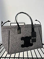 Женская сумка текстильная Celine молодежная, брендовая сумка шопер через плечо