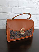 Маленька брендова сумочка клатч коричнева крос-боді стильна міні сумка через плече коричневого кольору
