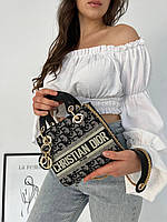 Женская сумка Dior mini textile Диор маленькая сумка шоппер на плечо красивая, легкая, текстильная сумка