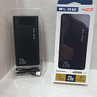 Мощный внешний аккумулятор повербанк BLOW Power Bank 40000mAh 2xUSB QC PB40AUSB-C