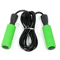 Резиновая спортивная скакалка для занятий кроссфитом, фитнесом GJR-0186, 2.80 см цвет зеленый