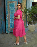 Літня жіноча приталена сукня міді великого розміру, фото 10