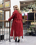 Пальто жіноче вільного стилю Алеся бордо, фото 10