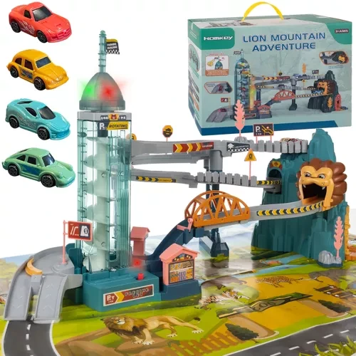 Ігровий дитячий автотрек з ліфтом Lion Mountain Adventure 23130