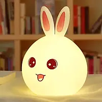 Силиконовый ночник светильник Зайчик Rabbit silicone lamp 218 на аккумуляторе
