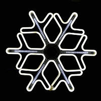 Снежинка светодиодная уличная с сосульками 40 см (белая)