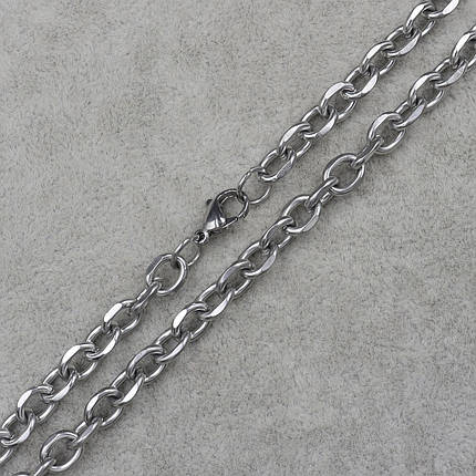 Цепь мужская серебристая якорное плетение 316L от Stainless Steel из медицинской стали длина 60 см ширина 9 мм, фото 3