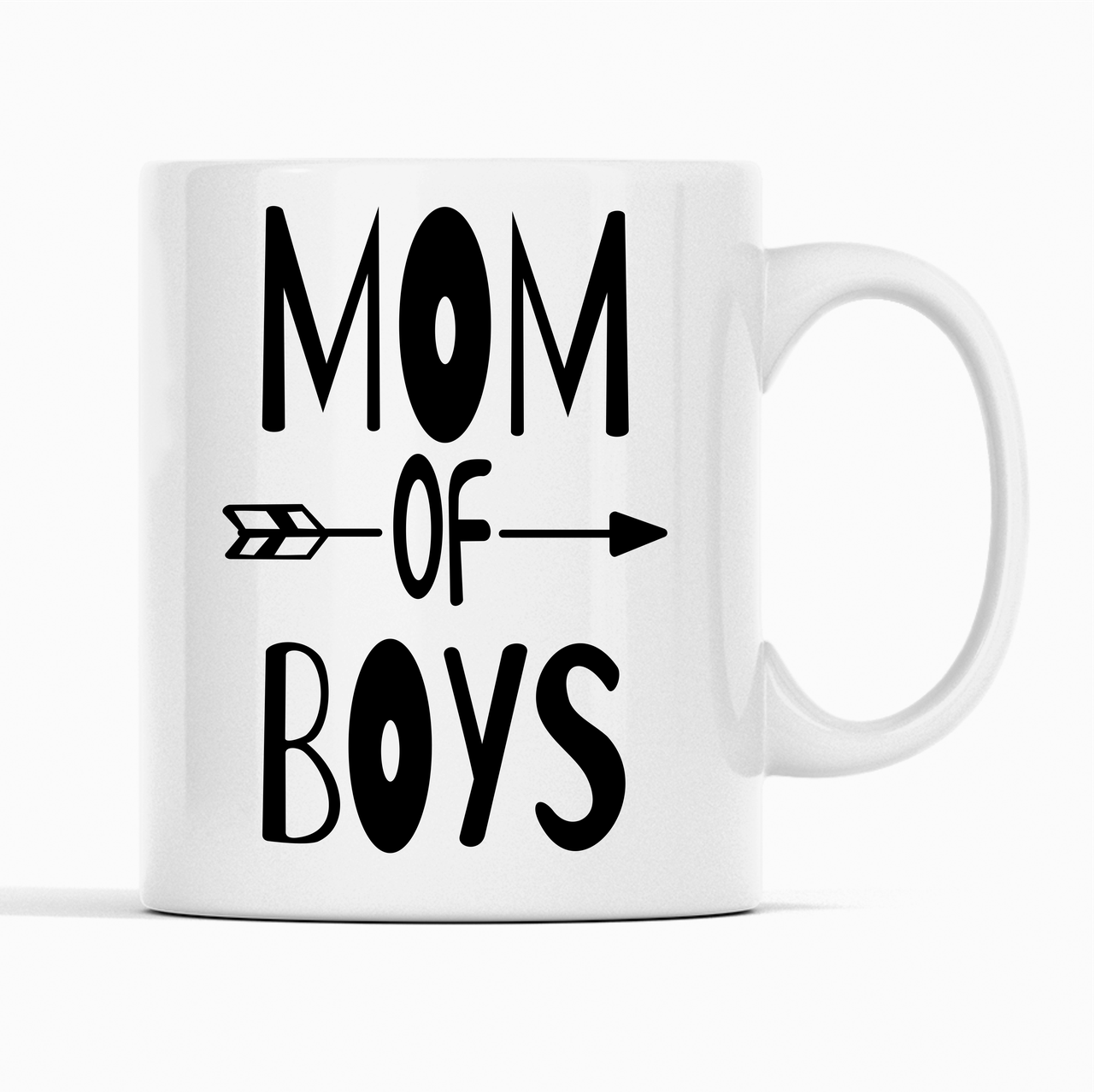Біла чашка (кухоль) з оригінальним принтом "Mom Of Boys. Мама хлопчиків" Push IT