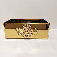 Ящик для огарків з булату 30 х 15 см (булат з декором)