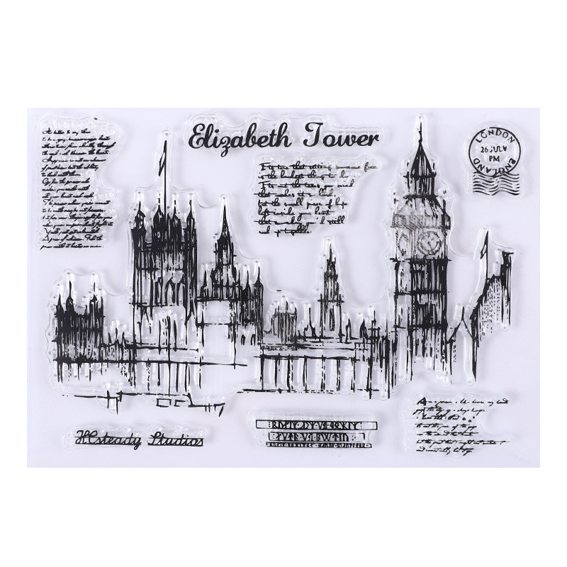 Набір силіконових штампів для скрапбукінгу Elizabeth Tower CHT038, фото 1