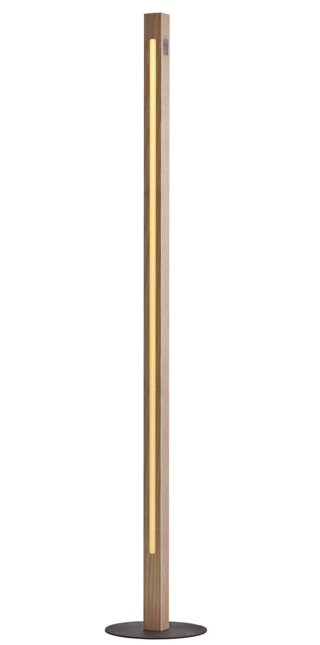 Стильний підлоговий дерев'яний світильник торшер каркас із металу 1200 мм Vezha Metal Прозорий лак Simpler