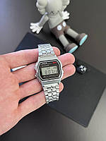 Наручний годинник Casio Retro A159 - Срібні з чорним екраном