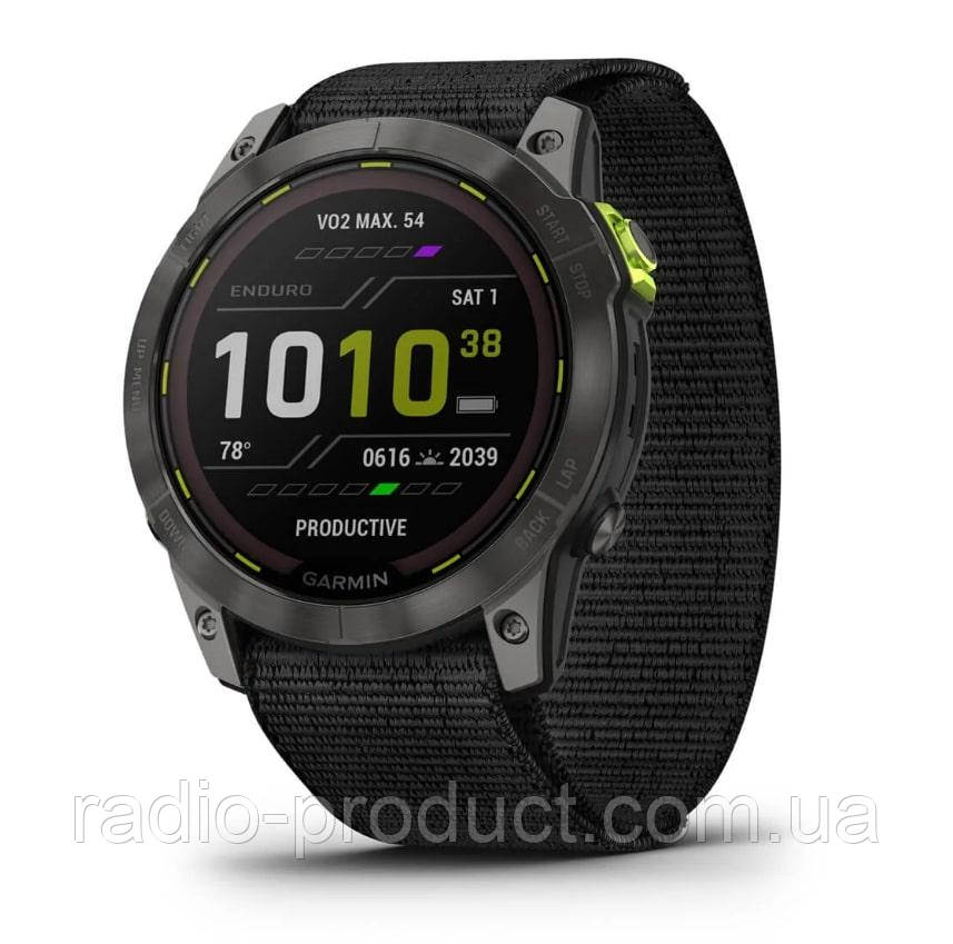 Смарт-годинник Garmin Enduro 2 Sapphire Carbon Gray DLC Titanium with Black UltraFit Nylon Strap