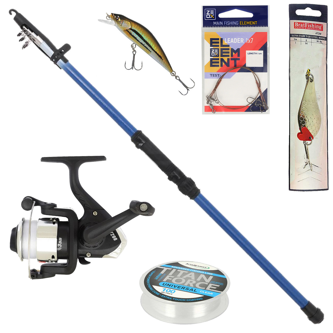 Набір на хижака "Aborigen" з вудлищем 2.1 м. і котушкою (Bratfishing), фото 1