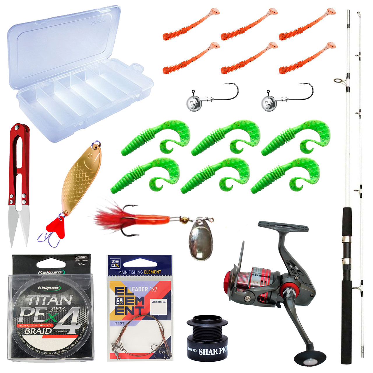 Набір на хижака 2.1 м з надійним спінінгом "Crocodile" і котушка "Aborigen" (Bratfishing), фото 1