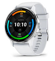 Смарт-годинник Garmin Venu 3 Silver Stainless Steel Bezel with Whitestone Case and Silicone Band