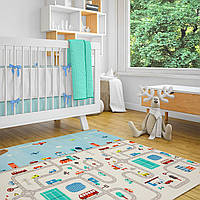 Розвиваючий дитячий килимок ігровий Дорога Ліс 150х200х0,6см килимки трансформери з сумкою (№235)