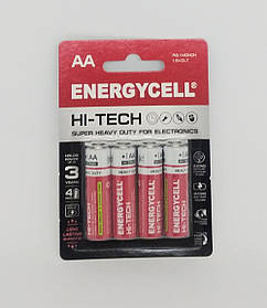 Батарейка Energycell EN15HT-B4, сольова, 1,5V, R6, АА4, BLISTER, ЦІНА ЗА 4ШТ (40/320)