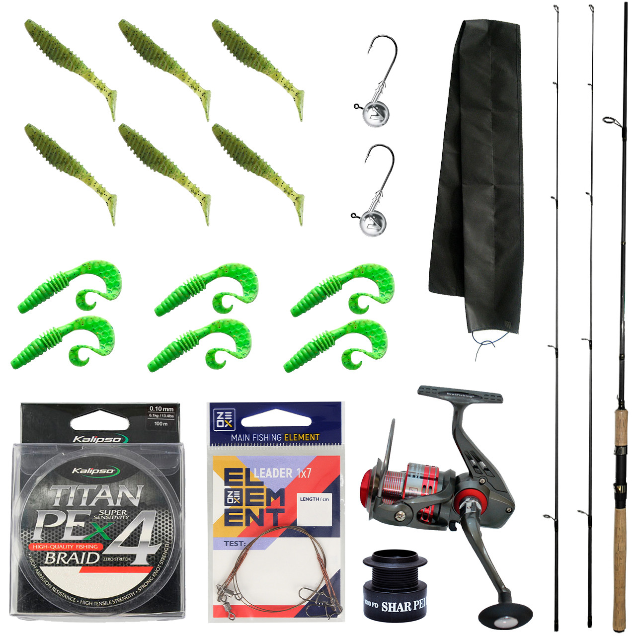 Набір на хижака з котушкою "Aborigen" (Bratfishing) і спінінгом "Libao 2.4 м." 3-12 и 5-25 г., фото 1