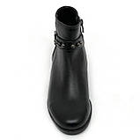 Черевики низькі чорні жіночі шкіряні на байці демісезон з блискавкою Zlett 9206 байка розмір 35, фото 3